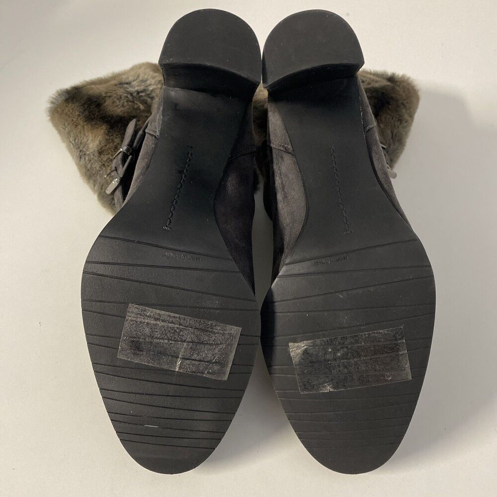 Stuart Weitzman Furstup Fur Boot Heel Suede Slate… - image 8